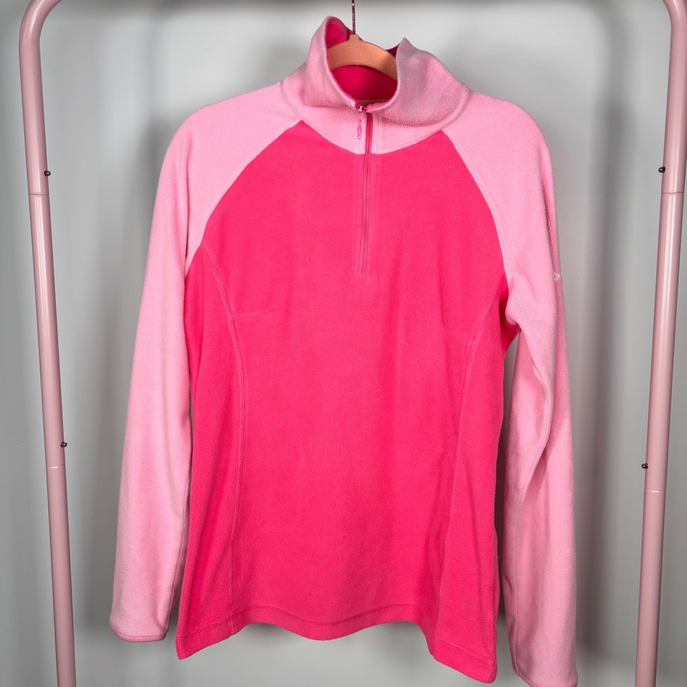 Columbia Women's Two-Tone Pink Quarter-Zip Sweater